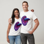 Neon Halftone Betta Fish Design T-shirt (Unisex)