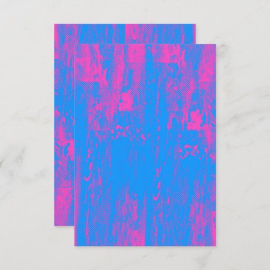 Neon Halftone Grunge Blank Invitation Kaart (Voorkant / Achterkant)