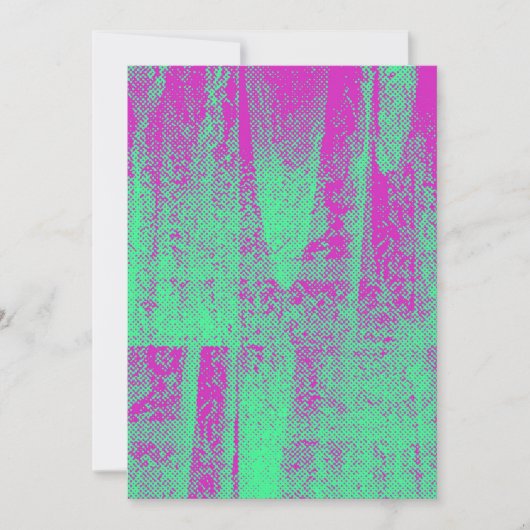 Neon Halftone Grunge Texture Blank Invitation Kaar Kaart (Voorkant)