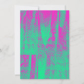 Neon Halftone Grunge Texture Blank Invitation Kaar Kaart (Achterkant)
