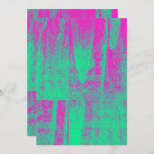Neon Halftone Grunge Texture Blank Invitation Kaar Kaart (Voorkant / Achterkant)