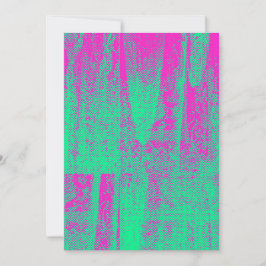 Neon Halftone Grunge Texture Blank Invitation Kaar Kaart