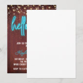 Neon Hallo 40Wooden Birthday Kaart (Voorkant / Achterkant)