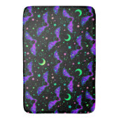 Neon Halloween Bats, Moons and Stars Bath Mat (Voorkant Verticaal)