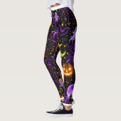 Neon Halloween Black Cat and Ghost Leggings (Links)