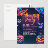 Neon Halloween-feest Briefkaart (Voorkant / Achterkant)