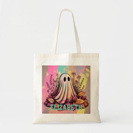 Neon Halloween Ghost, Halloween Ghost, Halloween, Tote Bag (Voorkant)