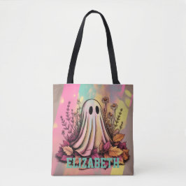 Neon Halloween Ghost, Halloween Ghost, Halloween, Tote Bag