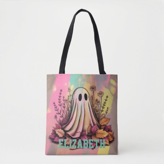 Neon Halloween Ghost, Halloween Ghost, Halloween, Tote Bag (Voorkant)