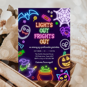 Neon Halloween Glow in de Dark Spooktacular Party Kaart