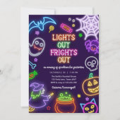 Neon Halloween Glow in de Dark Spooktacular Party Kaart (Voorkant)