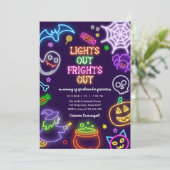 Neon Halloween Glow in de Dark Spooktacular Party Kaart (Staand voorkant)