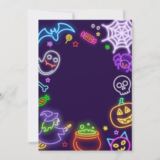 Neon Halloween Glow in de Dark Spooktacular Party Kaart (Achterkant)