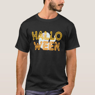 Neon Halloween Happy Ghost Holiday Design T-shirt