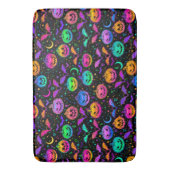 Neon Halloween Jack=O=Lantern Bats and Stars Badmat (Voorkant Verticaal)