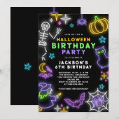 Neon Halloween Jongens 6e Verjaardag Kostuum Feest Kaart (Voorkant / Achterkant)