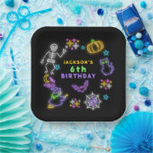 Neon Halloween Jongens 6e Verjaardag Kostuum Feest Papieren Bordje (Feest)