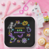 Neon Halloween Jongens 6e Verjaardag Kostuum Feest Papieren Bordje (Feest)