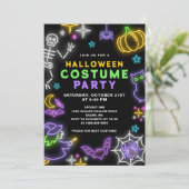 Neon Halloween Kostuum Party Kaart (Staand voorkant)
