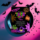 Neon Halloween Kostuum Party Uitnodiging
