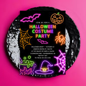 Neon Halloween Kostuum Party Uitnodiging