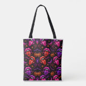 Neon Halloween Lips and Tongue Tote Bag (Achterkant)