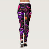 Neon Halloween Lips Leggings (Achterkant)