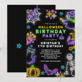 Neon Halloween Meisjes 5e Verjaardag Kostuum Feest Kaart (Voorkant / Achterkant)