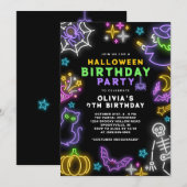 Neon Halloween Meisjes 7e Verjaardag Kostuum Feest Kaart (Voorkant / Achterkant)