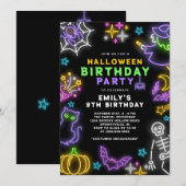 Neon Halloween Meisjes 8e Verjaardag Kostuum Feest Kaart (Voorkant / Achterkant)