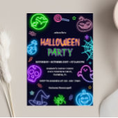 Neon Halloween Party Kaart
