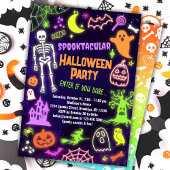 Neon Halloween Party uitnodiging Spooktacular