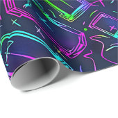 Neon Halloween Patroon  Cadeaupapier (Rol Hoek)