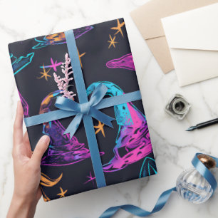 Neon Halloween Patroon Cadeaupapier
