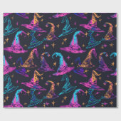 Neon Halloween Patroon Cadeaupapier (Vlak)