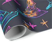 Neon Halloween Patroon Cadeaupapier (Rol Hoek)