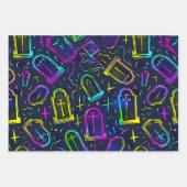 Neon Halloween Patroon Inpakpapier Vel (Voorkant 2)