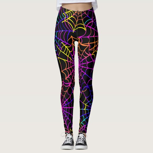 Neon Halloween Pattern Leggings (Voorkant)