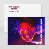 Neon Halloween pompoenen Aankondigingskaart (Voorkant / Achterkant)