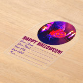 Neon Halloween pompoenen Acryl Uitnodigingen (Laagn)