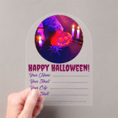 Neon Halloween pompoenen Acryl Uitnodigingen (Insitu (Draagbaar))