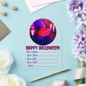 Neon Halloween pompoenen Acryl Uitnodigingen (Insitu (Huwelijk))