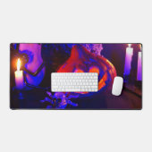 Neon Halloween pompoenen Bureaumat (Keyboard & Muis)
