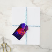 Neon Halloween pompoenen Cadeaulabel (Met Touw)
