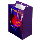 Neon Halloween pompoenen Medium Cadeauzakje (Voorkant Gekanteld)