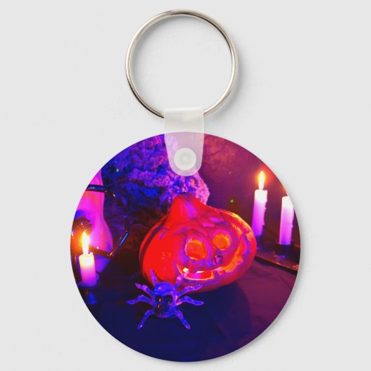 Neon Halloween pompoenen Sleutelhanger (Voorkant)