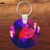 Neon Halloween pompoenen Sleutelhanger (Achterkant)
