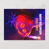 Neon Halloween pumpkins Aankondigingskaart (Voorkant)