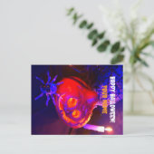 Neon Halloween pumpkins Aankondigingskaart (Staand voorkant)