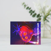 Neon Halloween pumpkins Aankondigingskaart (Staand voorkant)